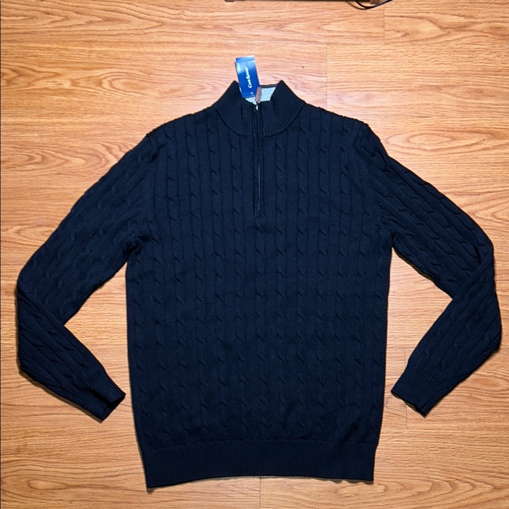 Club Room Black Cable Knit Sweater Pullover